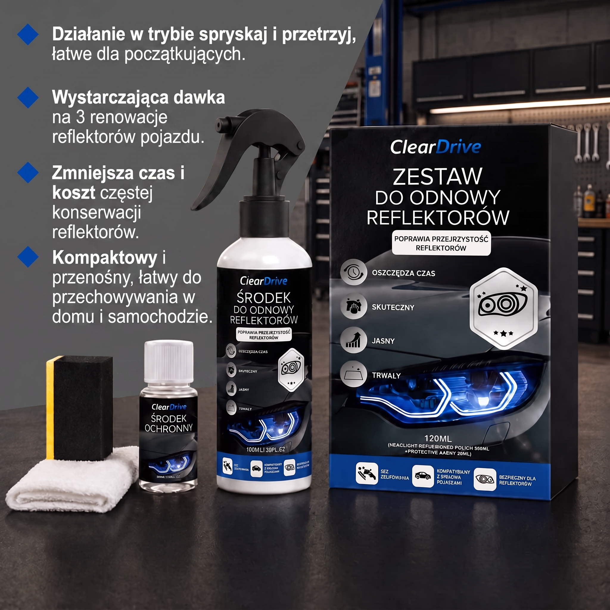ClearDrive™ – Zestaw do Renowacji Reflektorów