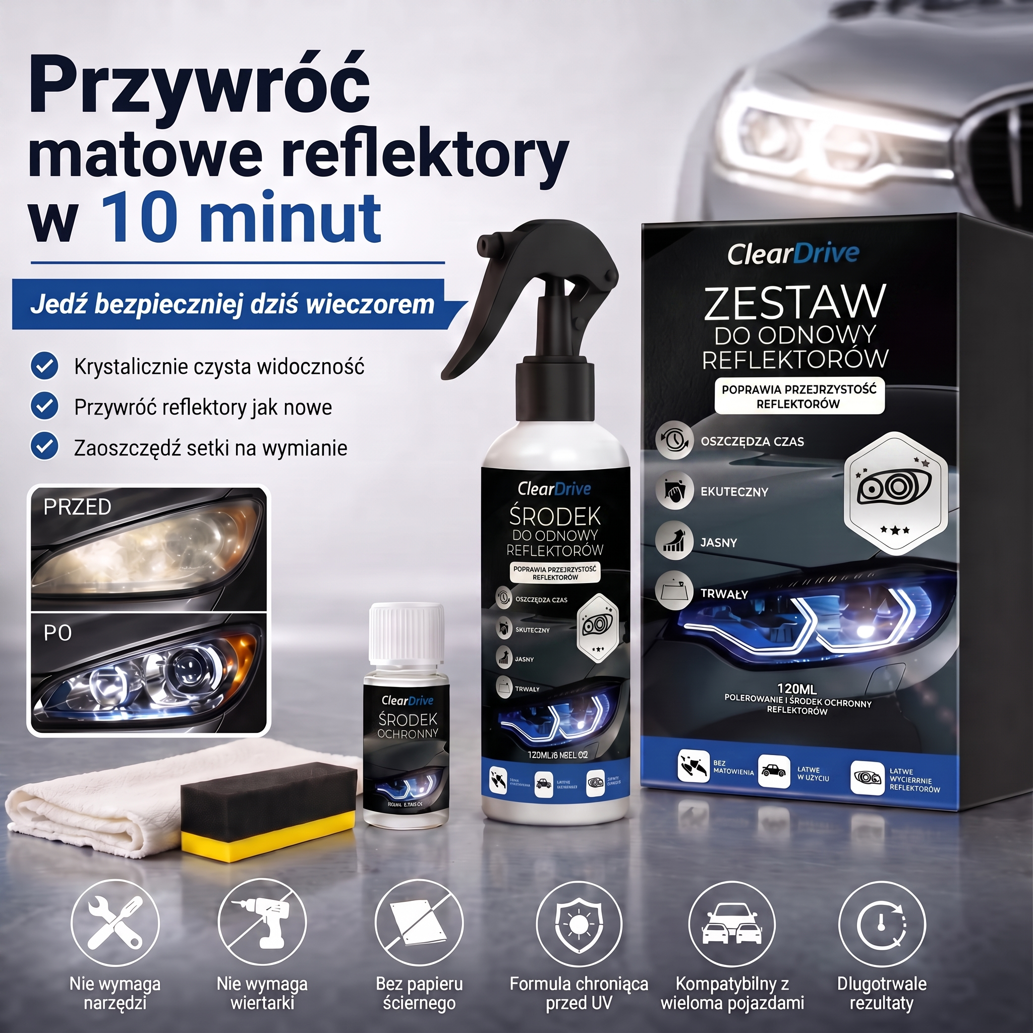 ClearDrive™ – Zestaw do Renowacji Reflektorów