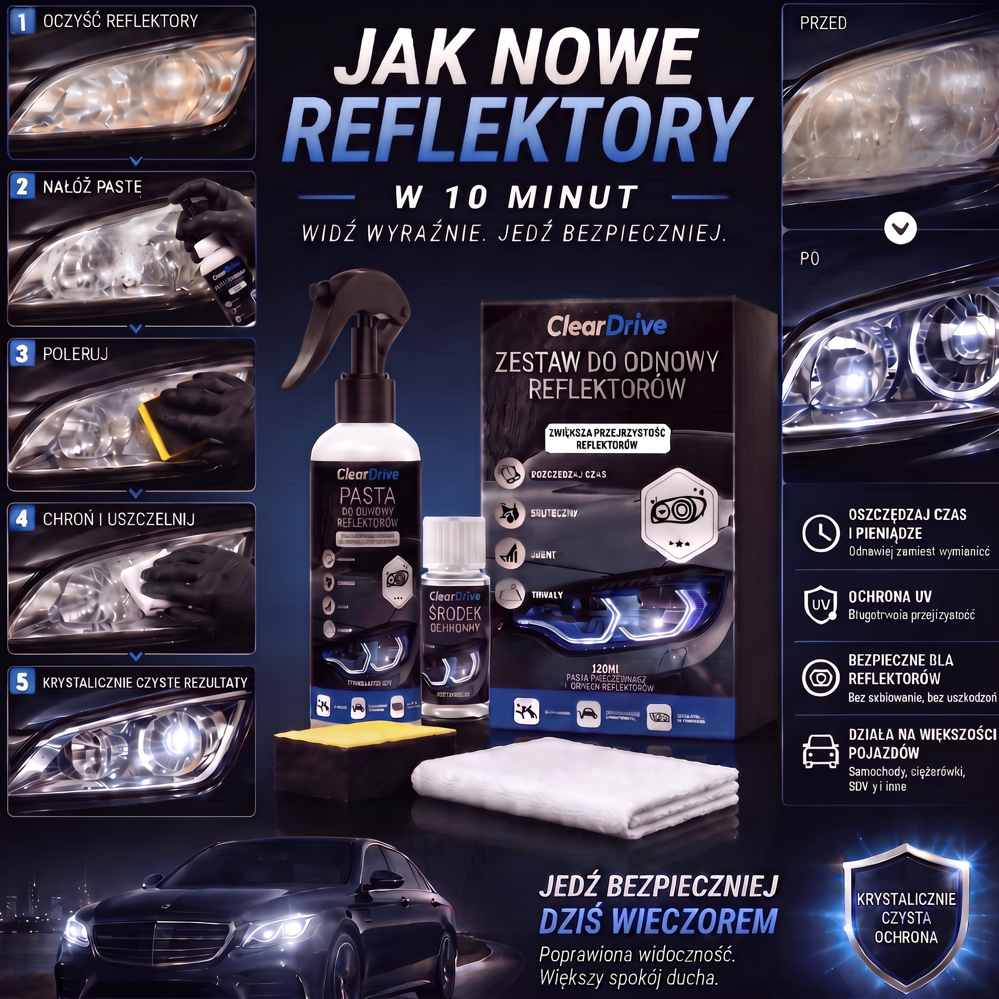 ClearDrive™ – Zestaw do Renowacji Reflektorów