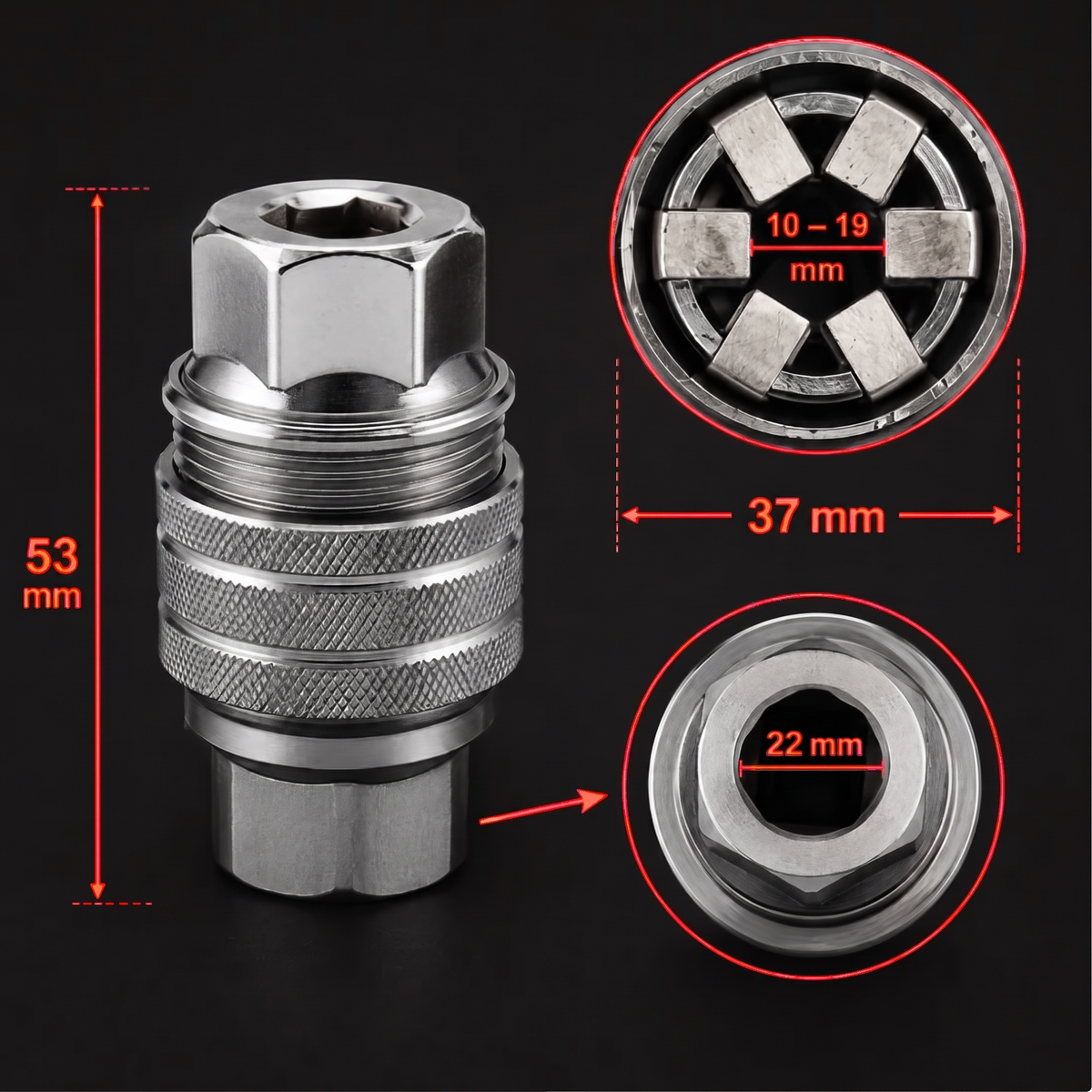 IronDrive™ - Nasadka Samozaciskowa 10–19 mm